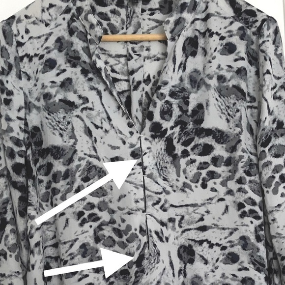 RW & CO. Animal print blouse. Long sleeve long torso tunic top Subtle Sexy Large - Picture 7 of 10